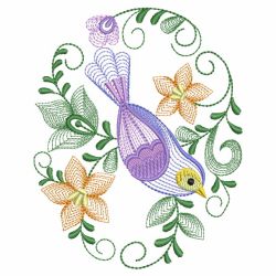 Rippled Colorful Birds 08(Sm) machine embroidery designs