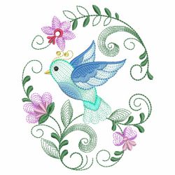 Rippled Colorful Birds 09(Md) machine embroidery designs