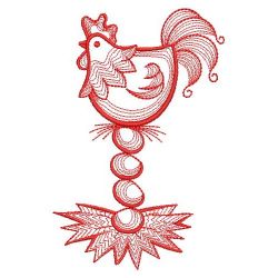 Redwork Rippled Roosters 01(Lg) machine embroidery designs