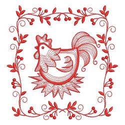 Redwork Rippled Roosters 02(Sm) machine embroidery designs