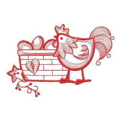 Redwork Rippled Roosters 08(Lg) machine embroidery designs