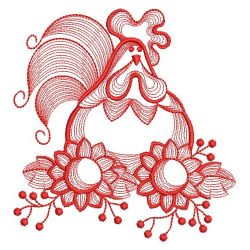 Redwork Rippled Roosters 09(Lg) machine embroidery designs