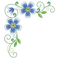 Fancy Blue Flowers 02 machine embroidery designs
