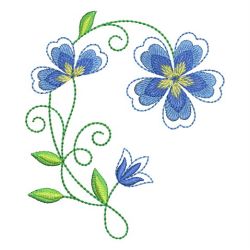 Fancy Blue Flowers 03 machine embroidery designs