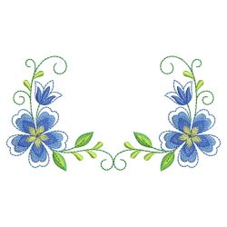 Fancy Blue Flowers 07 machine embroidery designs
