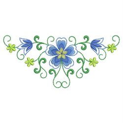 Fancy Blue Flowers 09 machine embroidery designs