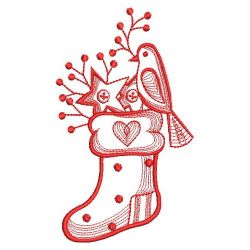 Redwork Christmas Stockings 03(Lg) machine embroidery designs