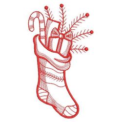 Redwork Christmas Stockings 04(Lg) machine embroidery designs