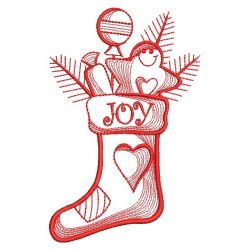 Redwork Christmas Stockings 07(Lg) machine embroidery designs