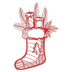 Redwork Christmas Stockings 08(Md) machine embroidery designs