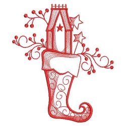 Redwork Christmas Stockings 09(Lg)