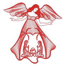 Redwork Nativity Angels 03(Lg)