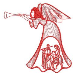 Redwork Nativity Angels 04(Md) machine embroidery designs