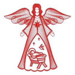 Redwork Nativity Angels 05(Sm)