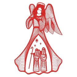 Redwork Nativity Angels 06(Sm) machine embroidery designs