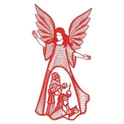 Redwork Nativity Angels 07(Md) machine embroidery designs