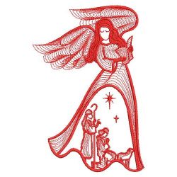 Redwork Nativity Angels 08(Lg) machine embroidery designs