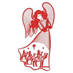 Redwork Nativity Angels 09(Sm)