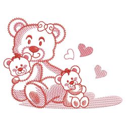 Sketched Teddy Bears 05(Lg) machine embroidery designs