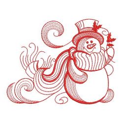 Redwork Winter Snowman 01(Lg) machine embroidery designs