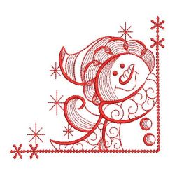 Redwork Winter Snowman 02(Lg) machine embroidery designs