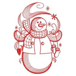 Redwork Winter Snowman 04(Md) machine embroidery designs