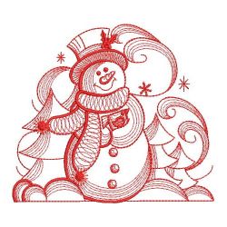 Redwork Winter Snowman 06(Lg)