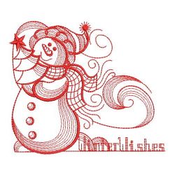 Redwork Winter Snowman 07(Lg) machine embroidery designs