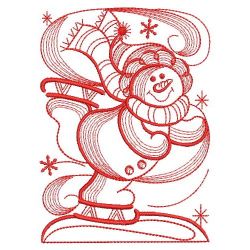 Redwork Winter Snowman 08(Lg)