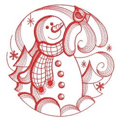 Redwork Winter Snowman 09(Md) machine embroidery designs