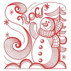 Redwork Winter Snowman 10(Lg) machine embroidery designs