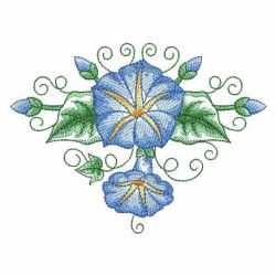 Watercolor Morning Glory 06(Lg) machine embroidery designs