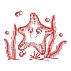 Redwork Under the Sea 04(Md) machine embroidery designs