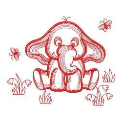 Redwork Baby Elephants 05(Md) machine embroidery designs
