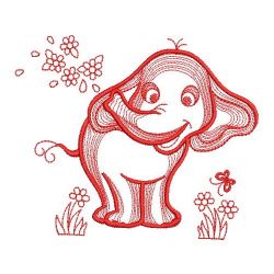 Redwork Baby Elephants 09(Md) machine embroidery designs