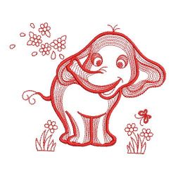 Redwork Baby Elephants 09(Sm) machine embroidery designs