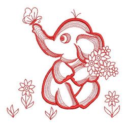 Redwork Baby Elephants 11(Lg) machine embroidery designs