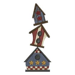 Folk Art Birdhouses 02 machine embroidery designs