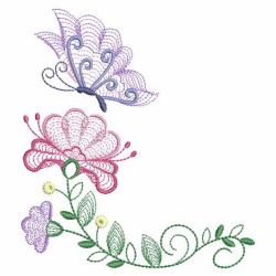Rippled Butterfly Corners 02(Lg) machine embroidery designs