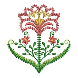 Fancy Jacobean Flowers machine embroidery designs