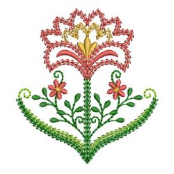Fancy Jacobean Flowers machine embroidery designs
