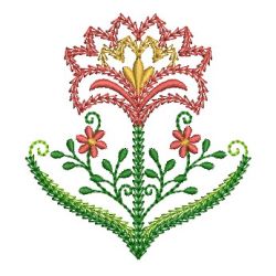 Fancy Jacobean Flowers 01 machine embroidery designs