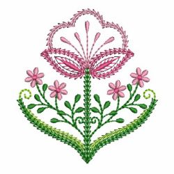 Fancy Jacobean Flowers 04 machine embroidery designs