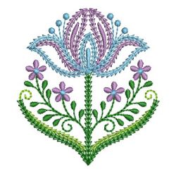 Fancy Jacobean Flowers 06 machine embroidery designs