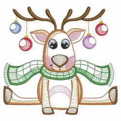 Vintage Christmas Reindeer 02(Md) machine embroidery designs