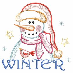 Vintage Winter Snowman 10(Md) machine embroidery designs