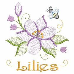 Rippled Lilies 11(Lg) machine embroidery designs