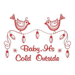 Redwork Cold Outside(Lg) machine embroidery designs