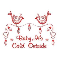 Redwork Cold Outside(Md) machine embroidery designs