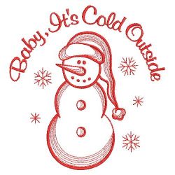 Redwork Cold Outside 03(Lg) machine embroidery designs